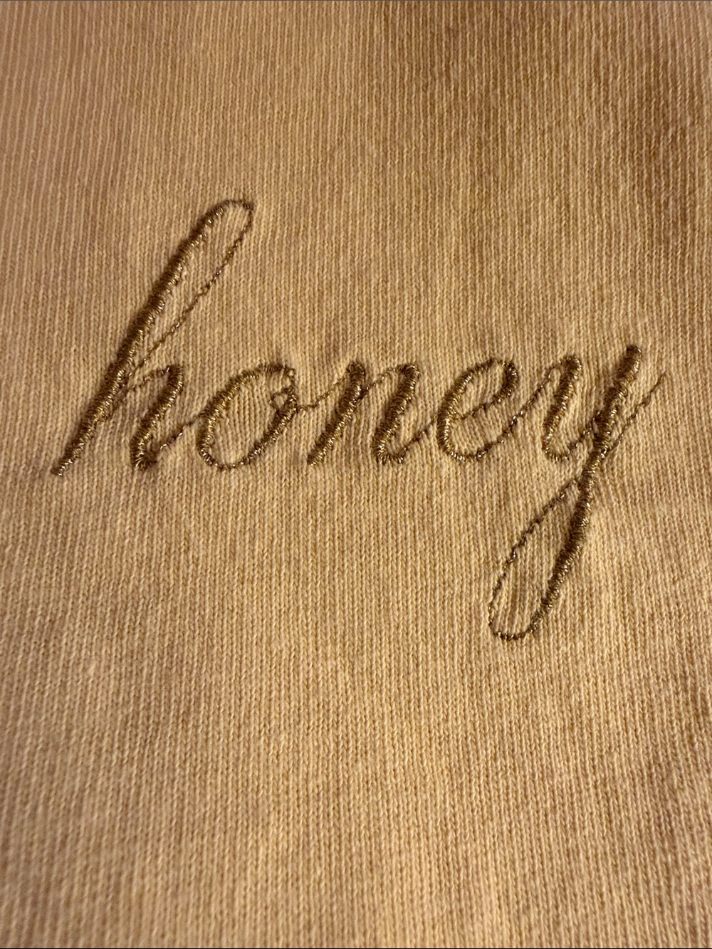 J.Galt embroidered “Honey” Yellow CropTop can u say Halloween Pooh Bear costume?